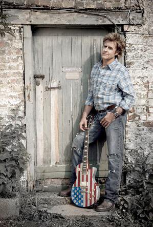 John Parr with Stars and Stripes Gibson guitar